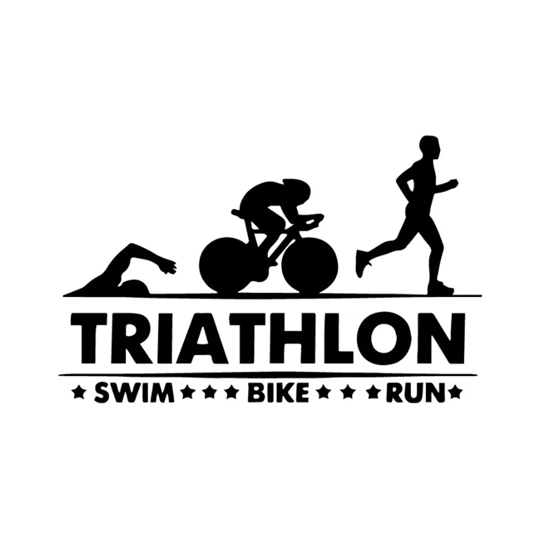 Triathlon swim bike run sticker for laptop or car window