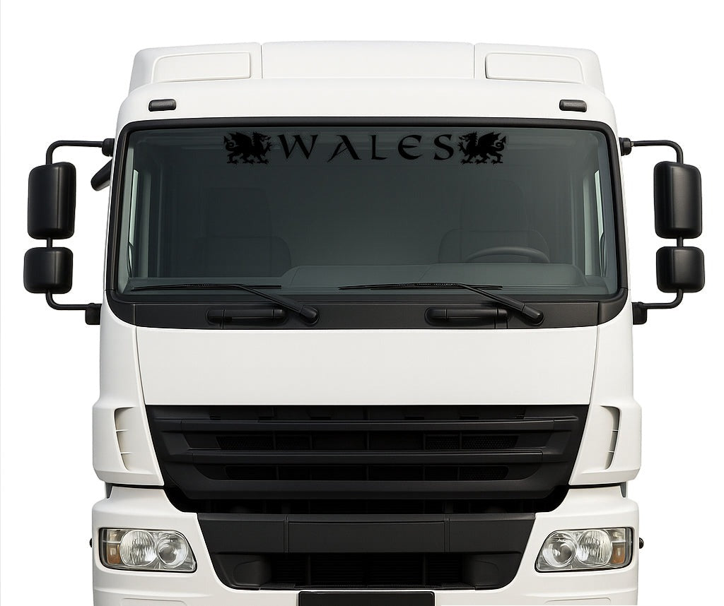 Welsh Dragon lorry windscreen sticker in Black