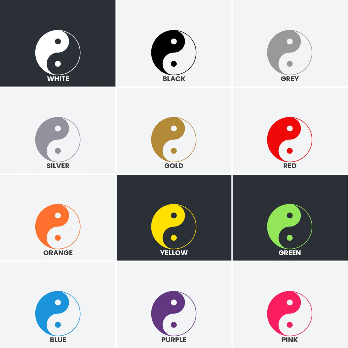 Yin Yang symbol car sticker vinyl decal, walls, window, laptop