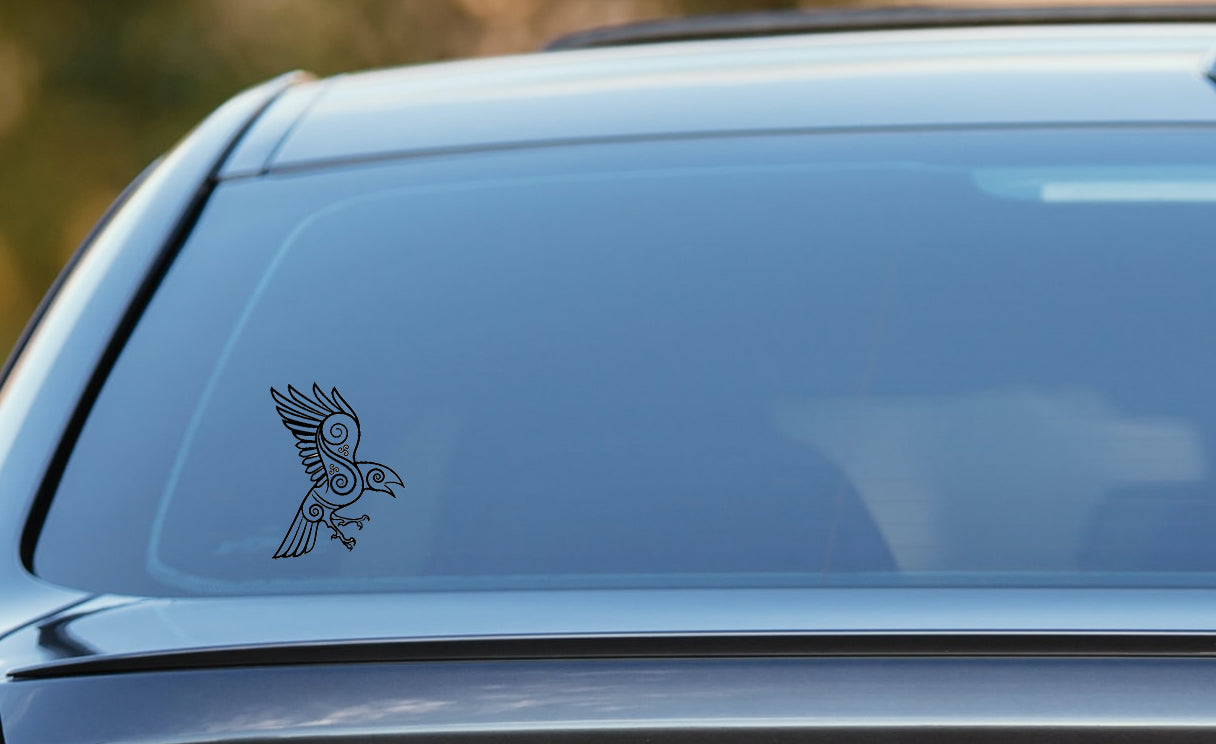 Odin's Raven Viking car sticker, vinyl decal image 0