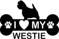 I love my Westie vinyl car decal image 0