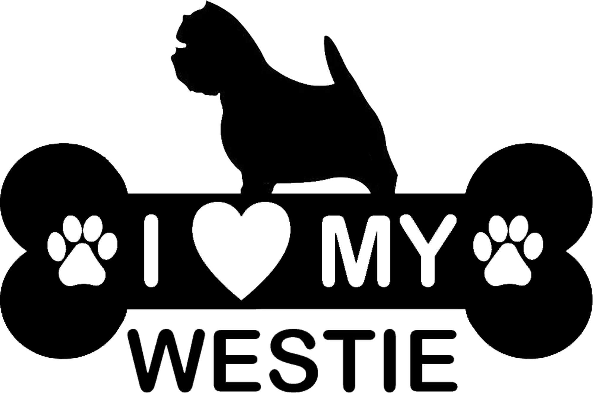 I love my Westie vinyl car decal image 0