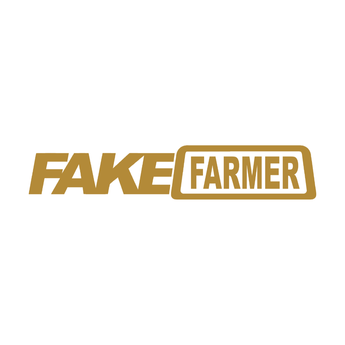 Fake Farmer vinyl decal in gold