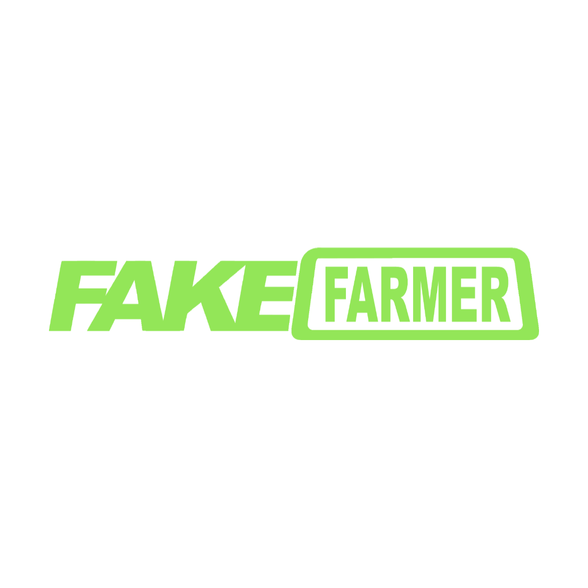 Fake Farmer vinyl decal in green