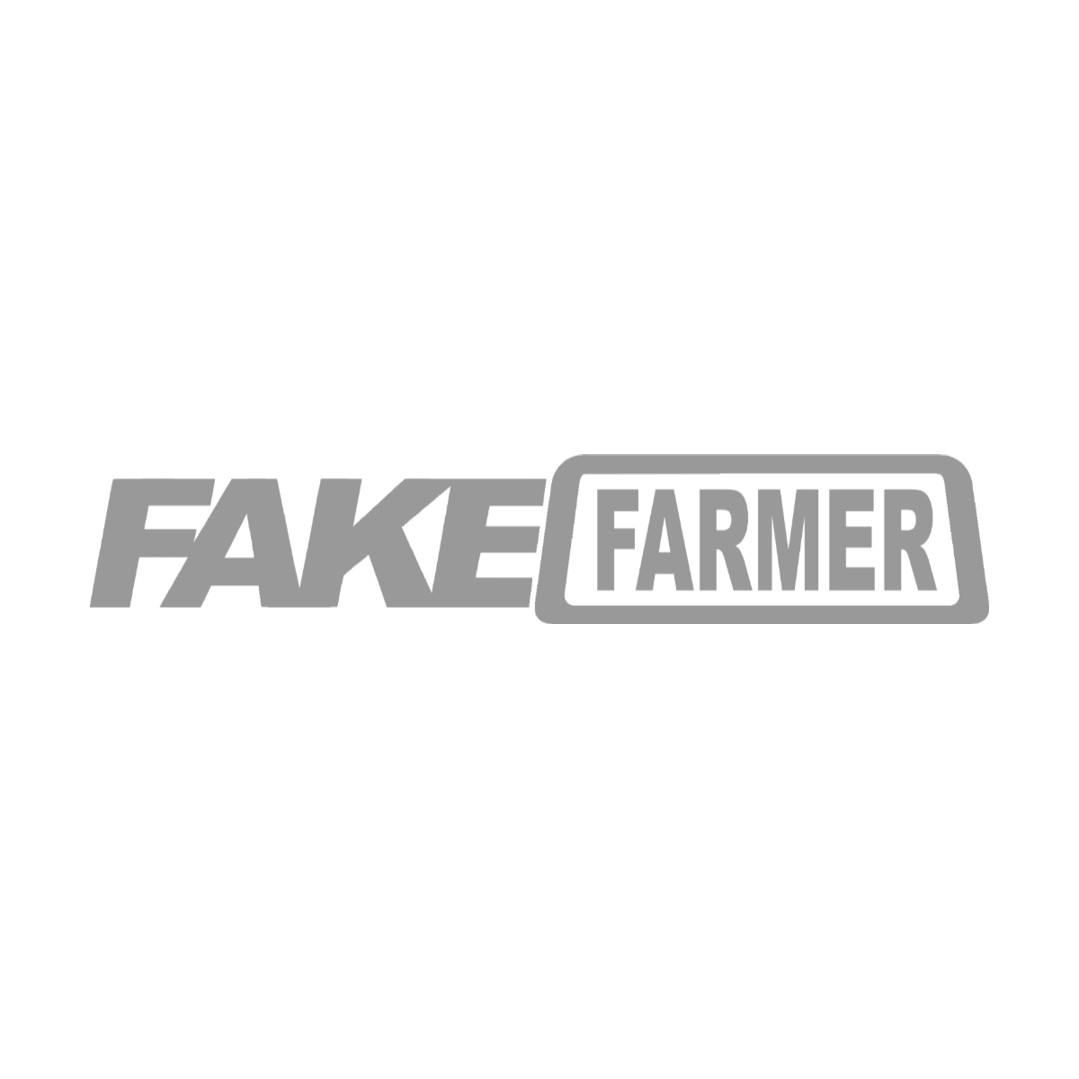 Fake Farmer vinyl decal in grey
