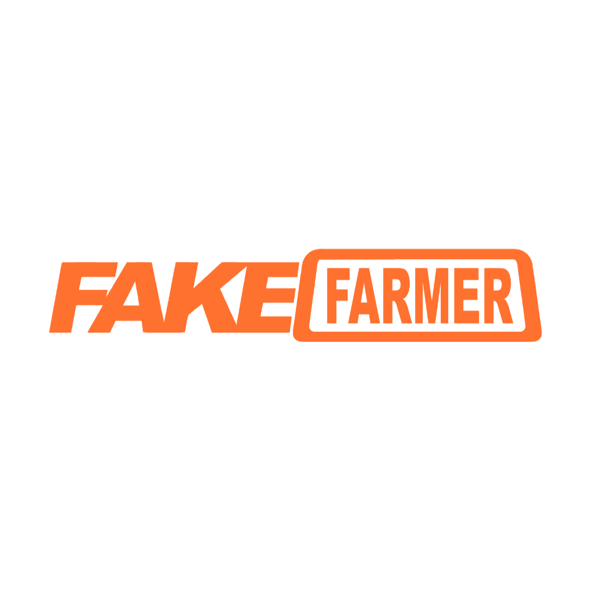 Fake Farmer vinyl decal in orange