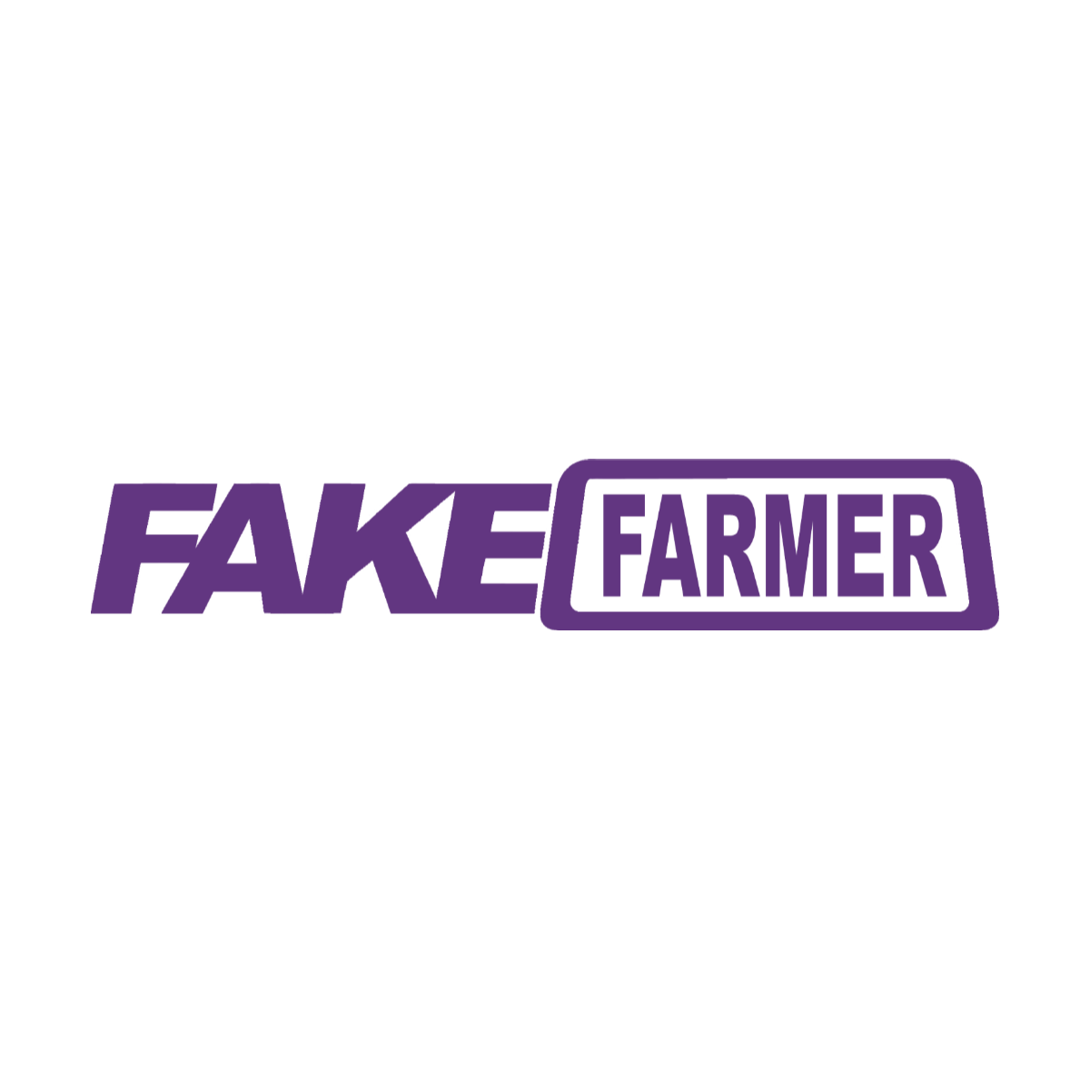 Fake Farmer vinyl decal in purple