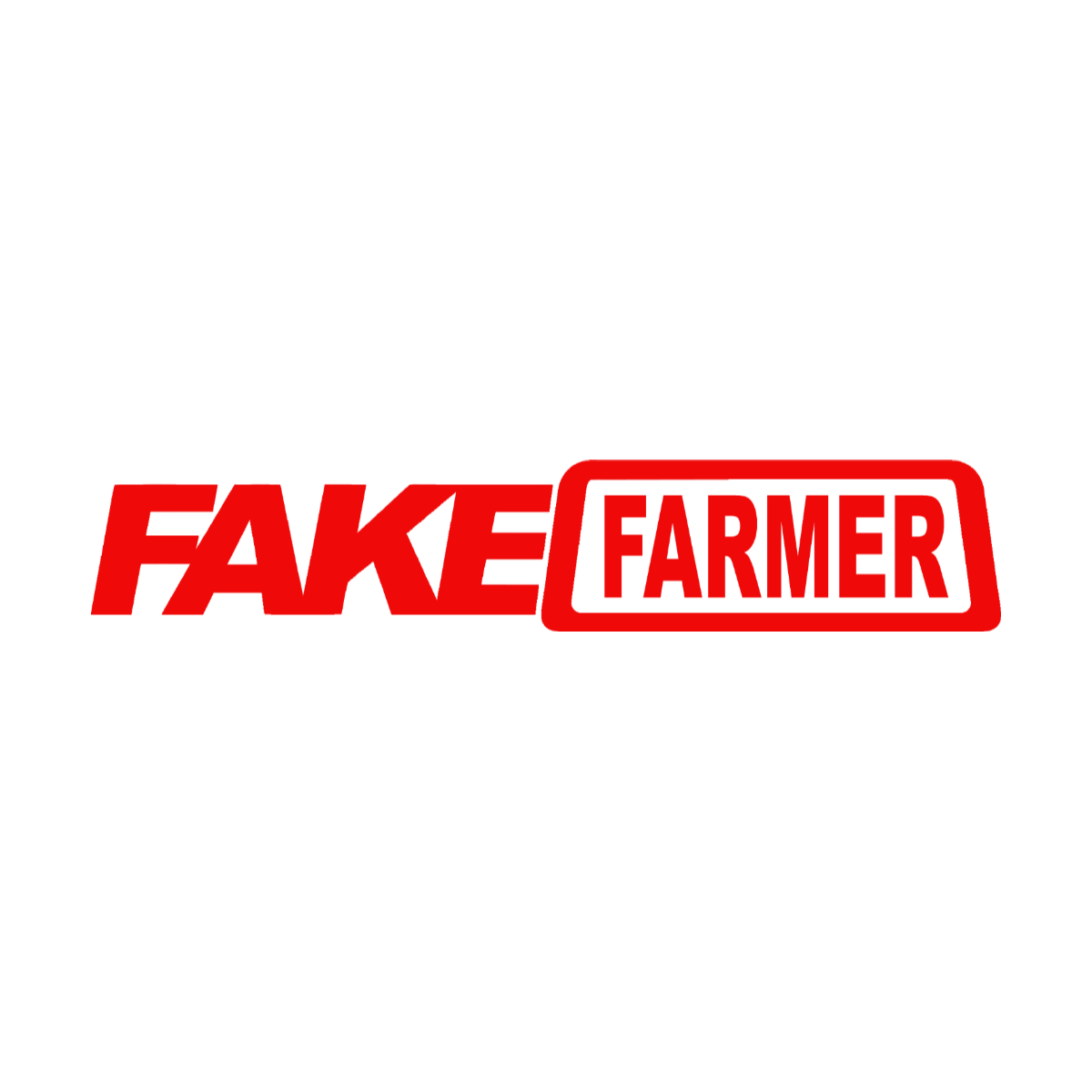 Fake Farmer vinyl decal in red
