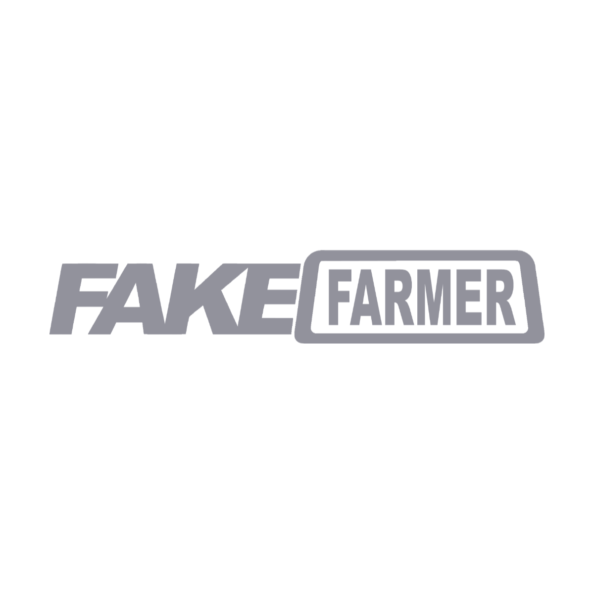 Fake Farmer vinyl decal in silver