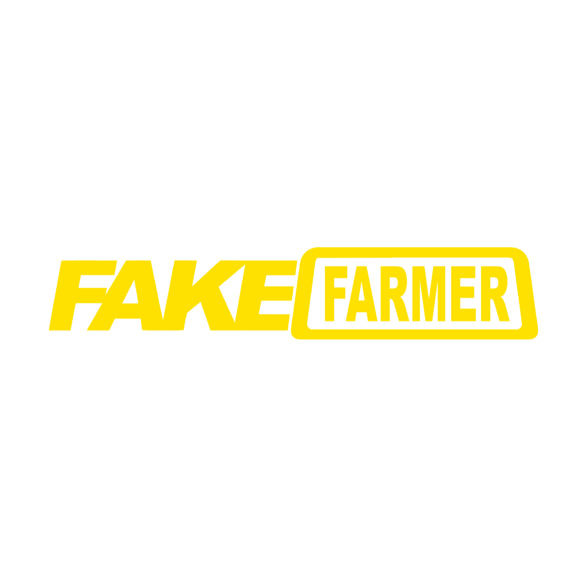 Fake Farmer vinyl decal in yellow