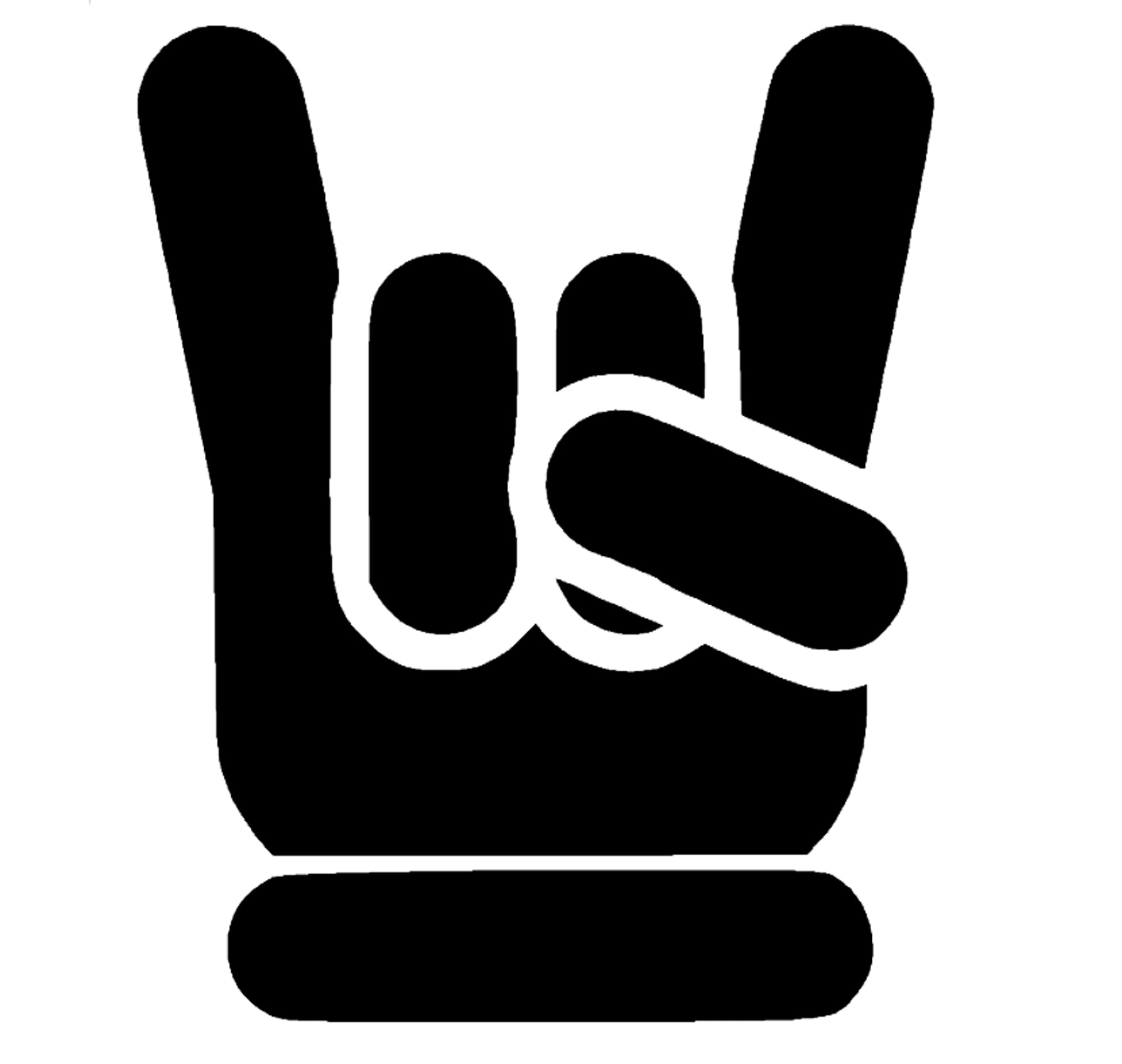 Devil horns hand sign sticker, rock music, vinyl decal image 0