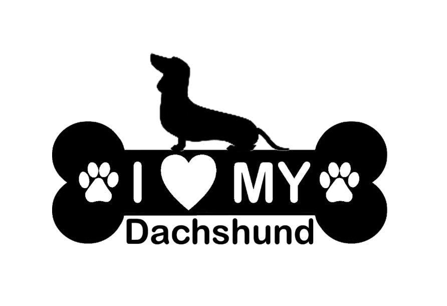 I love my Dachshund vinyl car decal image 0
