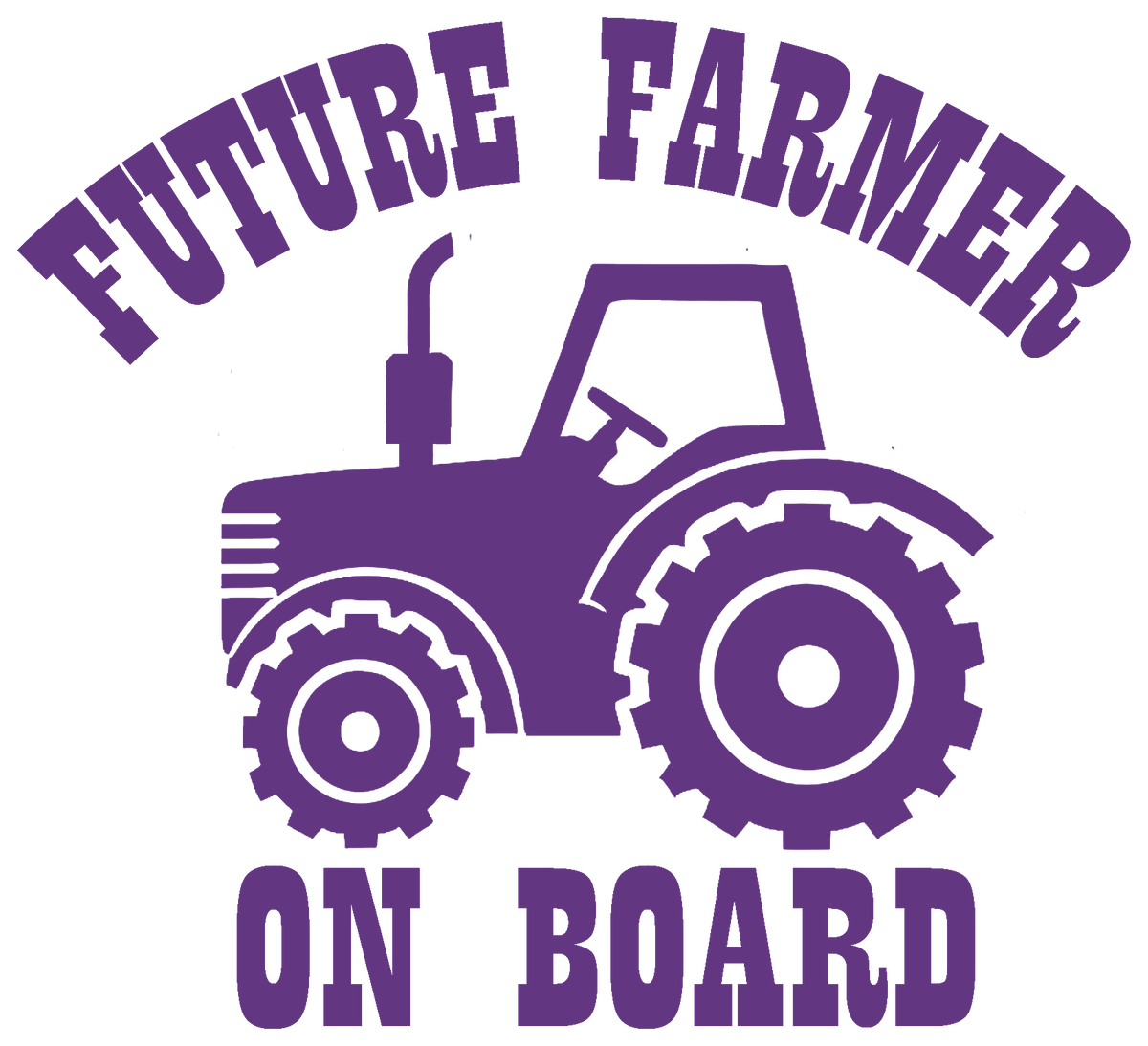 Future Farmer On Board decal - Purple