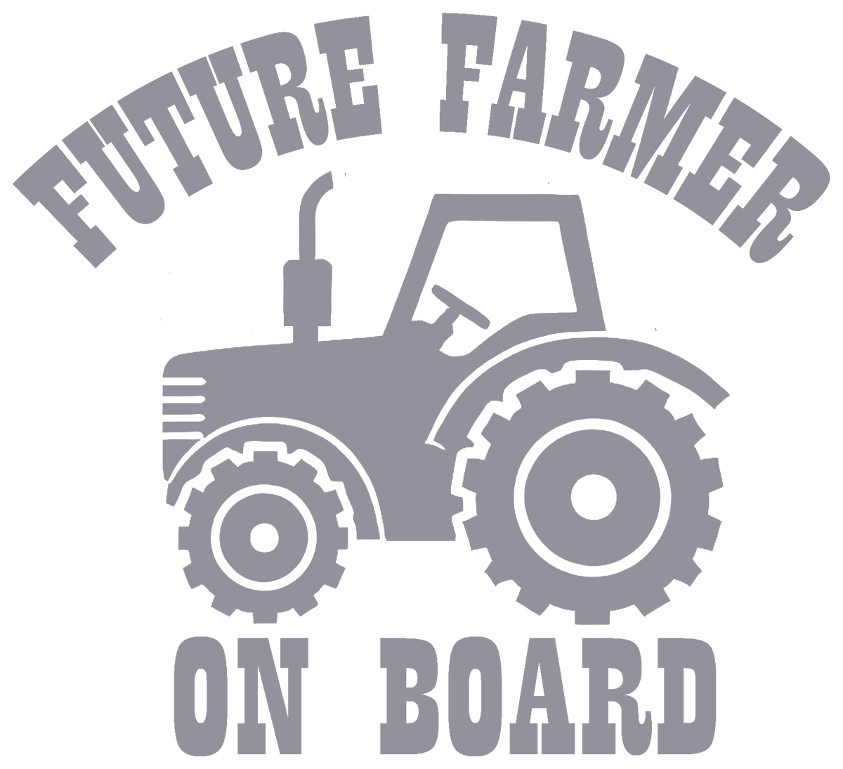 Future Farmer On Board decal - Silver
