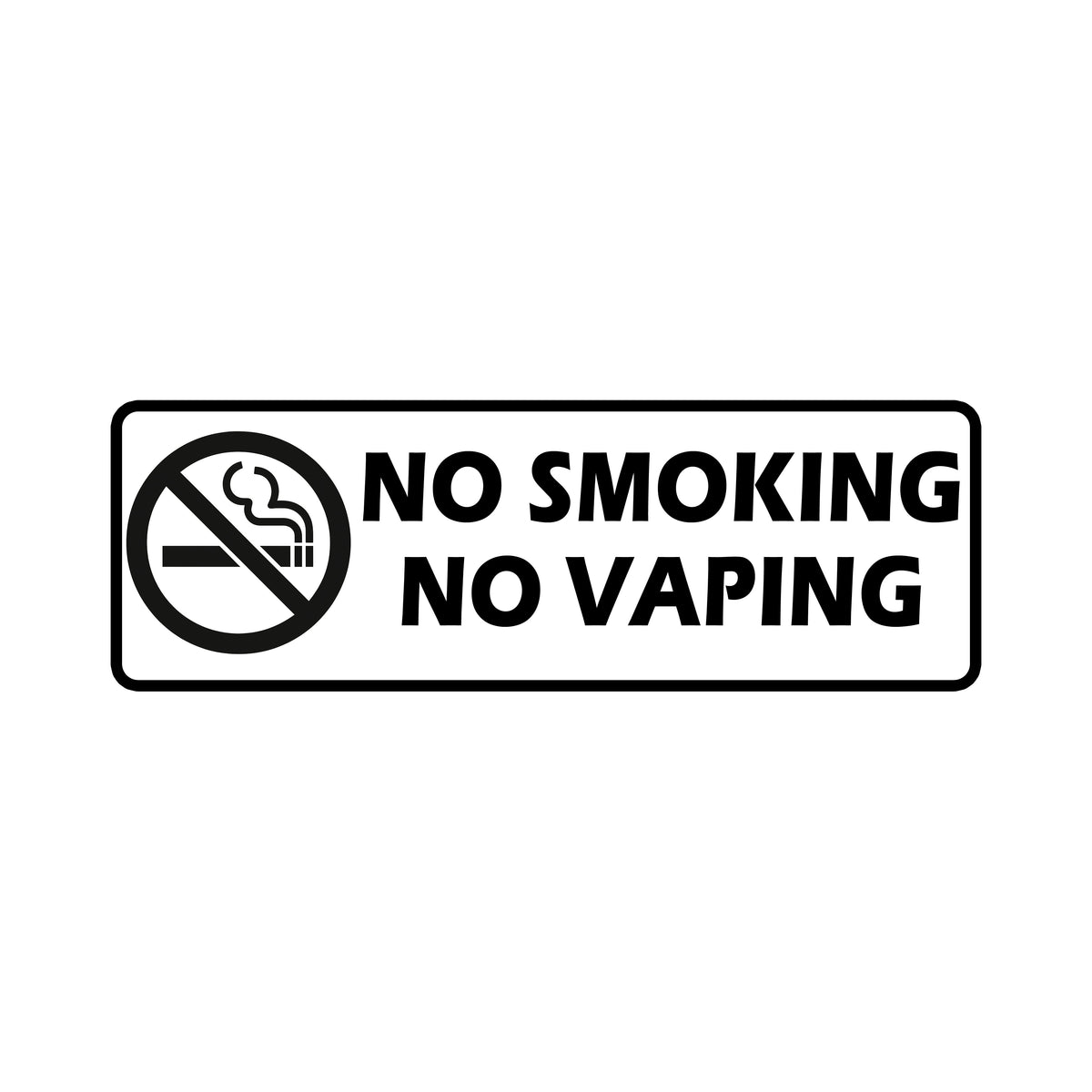 No Smoking No Vaping Sticker, Warning Sign Window Decal