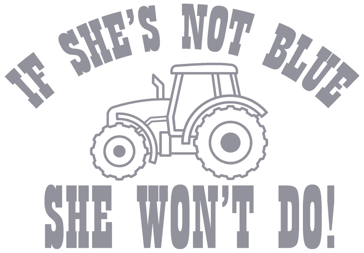 If She's Not Blue She Won't Do decal - Silver