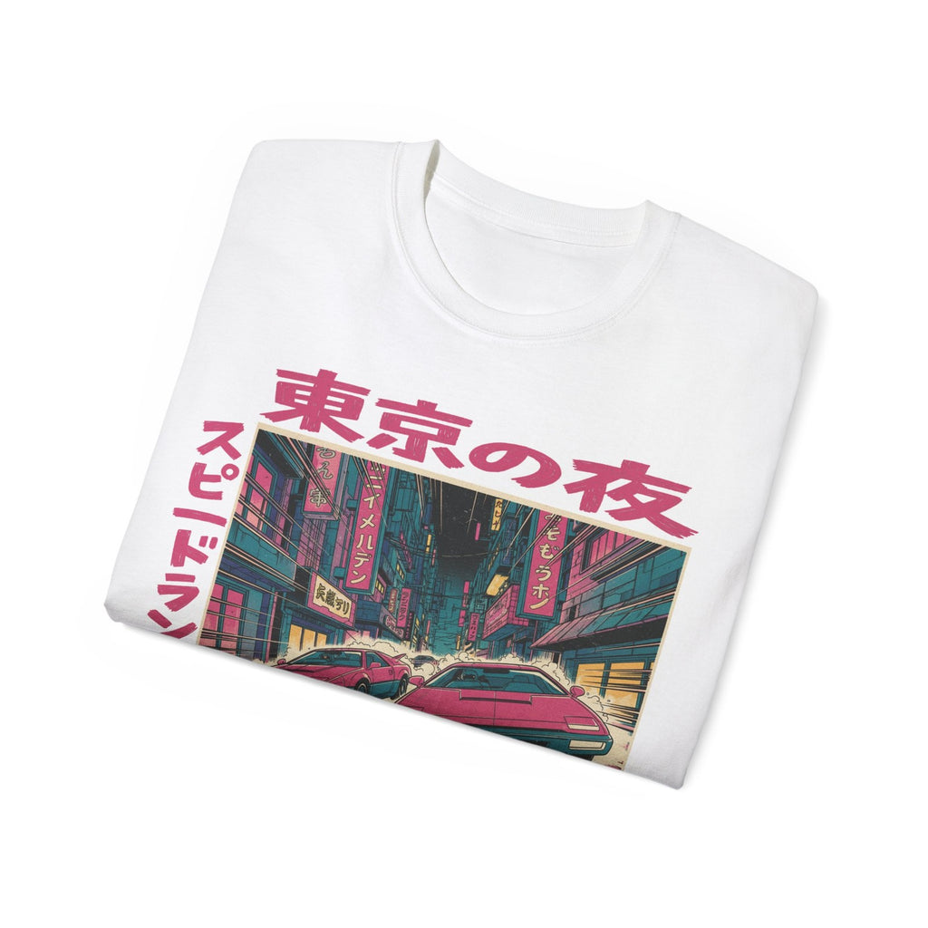 Tokyo Night Speed Runner T-Shirt, Japanese T-Shirt, Retro Cyberpunk Car