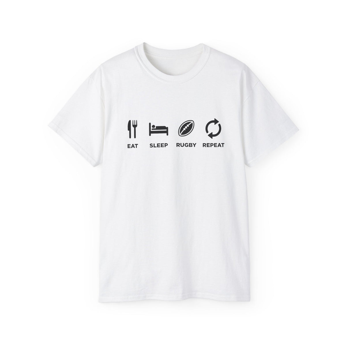 Premium Eat Sleep Rugby Repeat T-Shirt, Funny Rugby Sports Graphic Tee