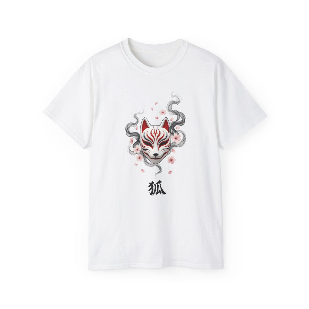 Kitsune Mask T-Shirt, Japanese Fox Spirit Tee, Gift for Men and Women Anime Lovers