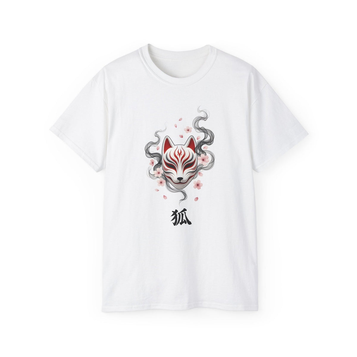 Kitsune Mask T-Shirt, Japanese Fox Spirit Tee, Gift for Men and Women Anime Lovers