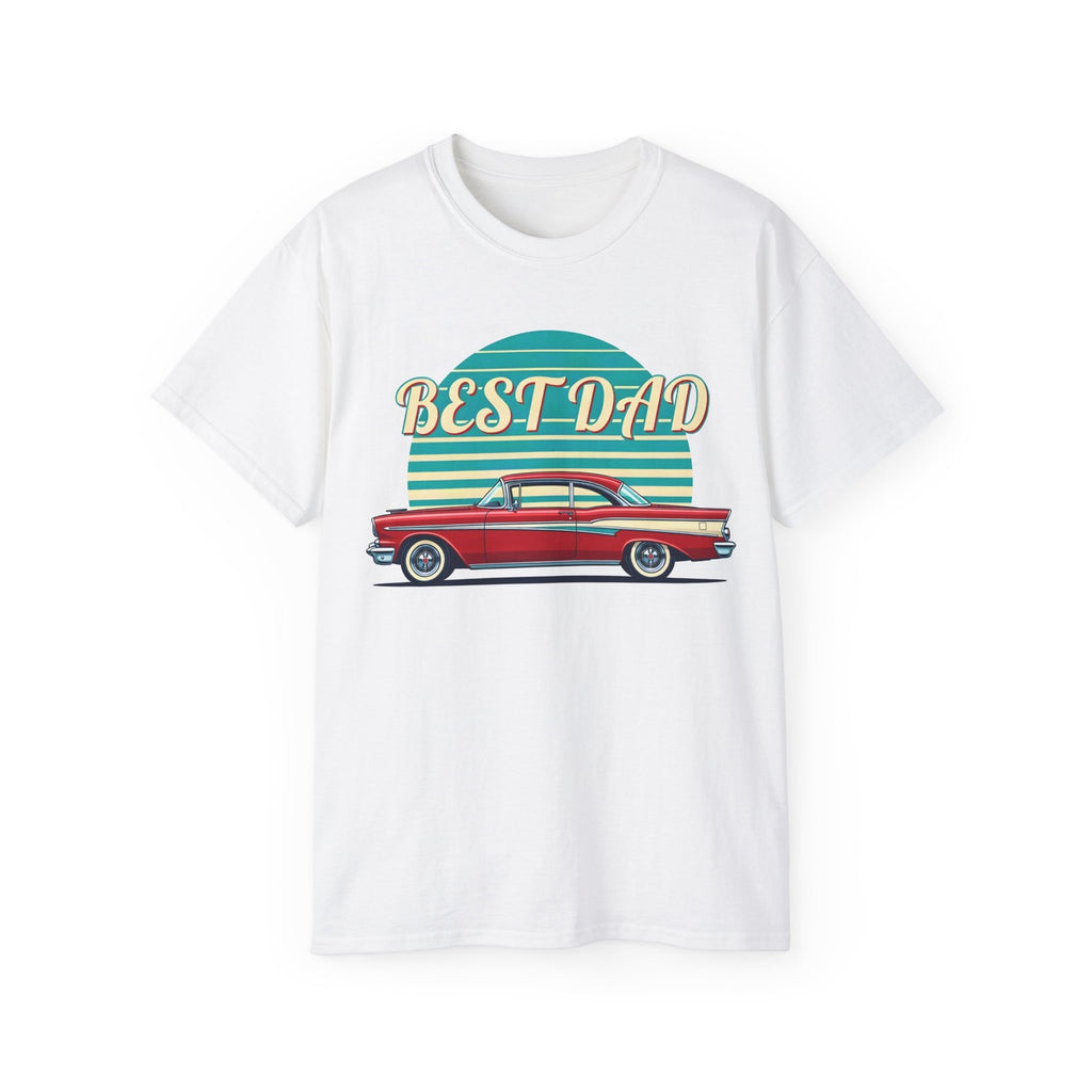 Premium Best Dad Classic Car T-Shirt Retro Father's Day Birthday Gift Tee