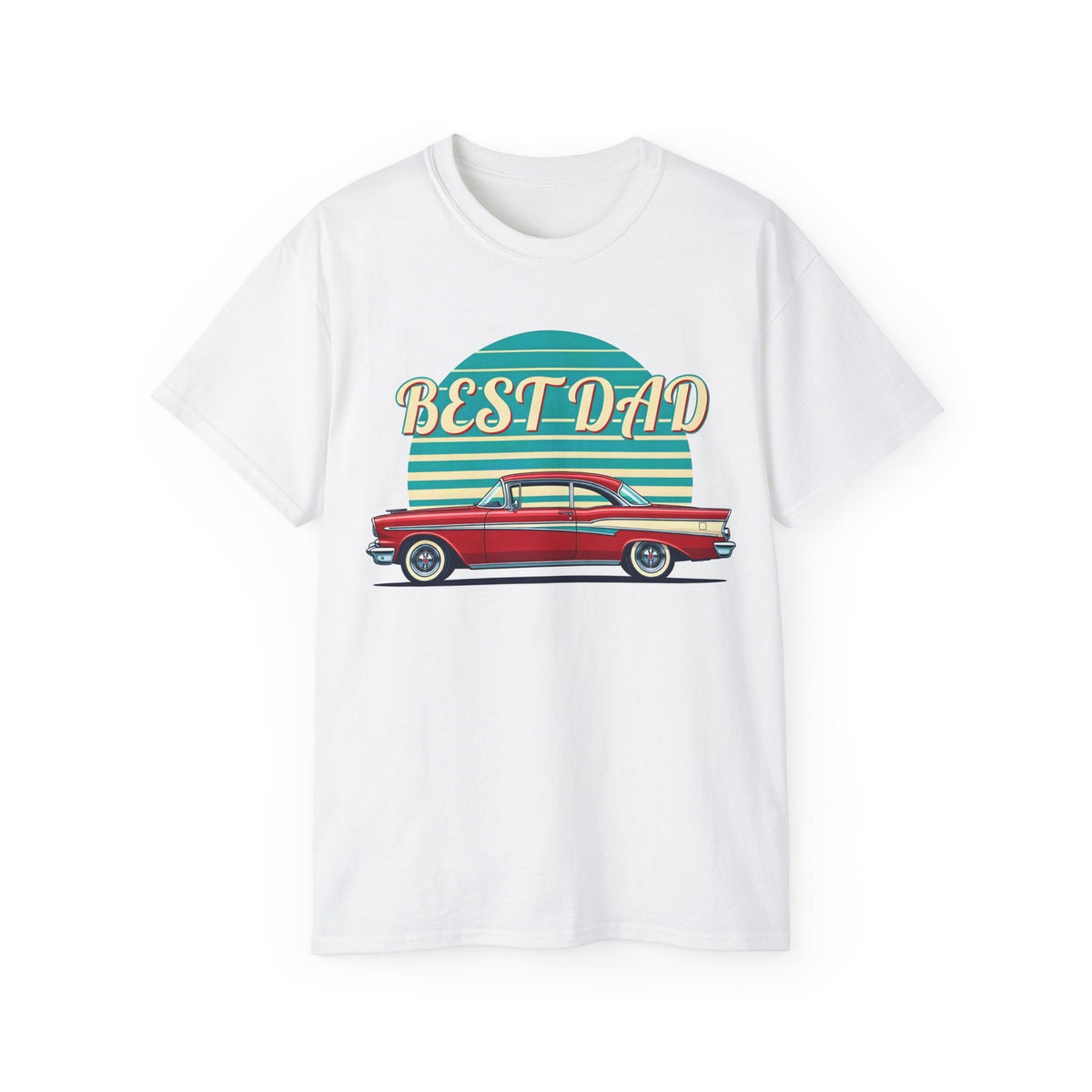 Premium Best Dad Classic Car T-Shirt Retro Father's Day Birthday Gift Tee