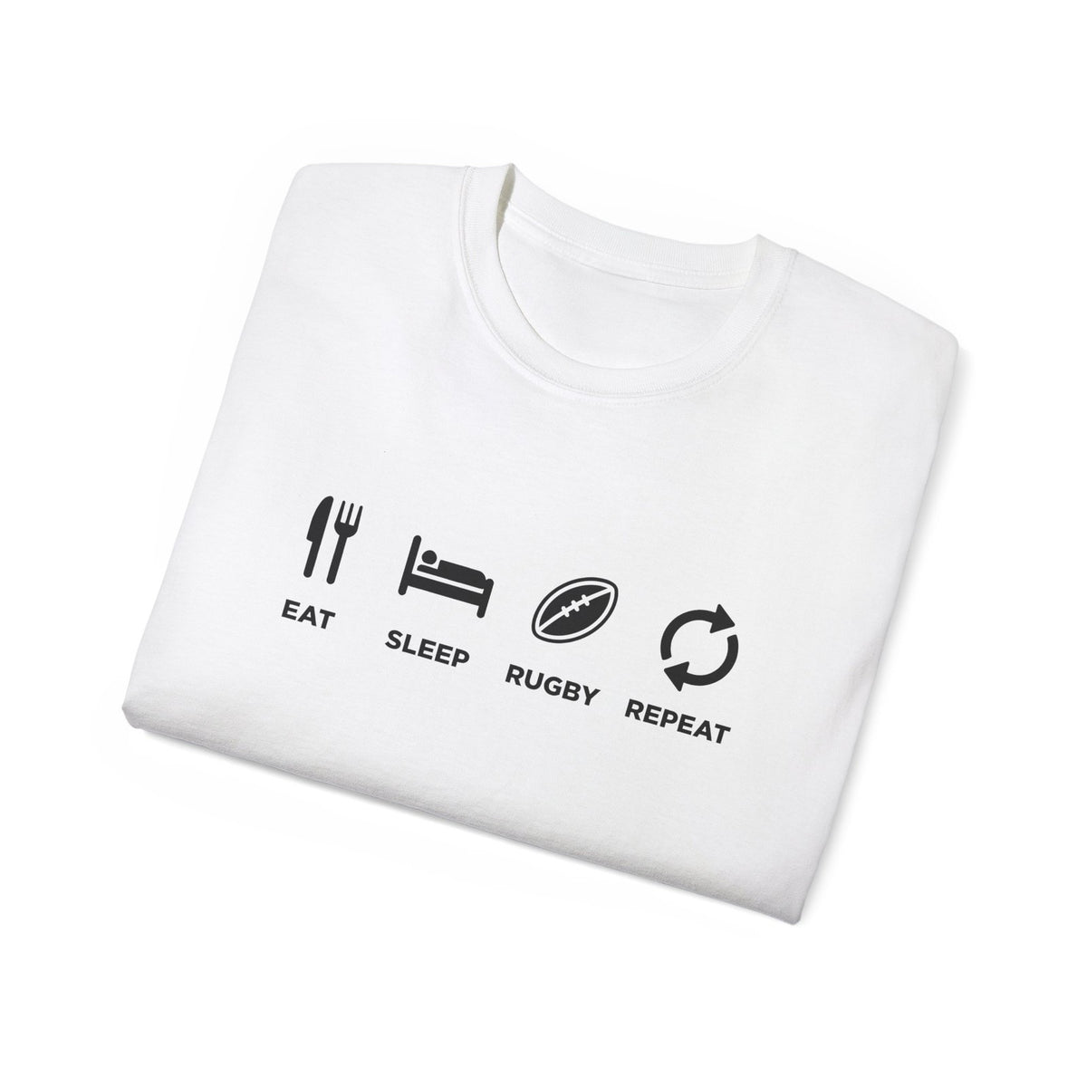 Premium Eat Sleep Rugby Repeat T-Shirt, Funny Rugby Sports Graphic Tee