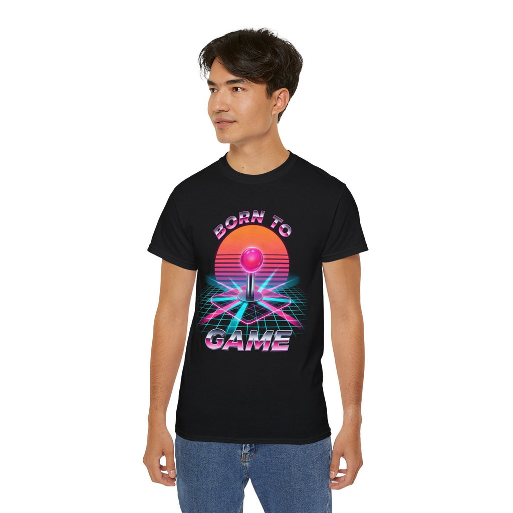 Born to Game Joystick Tee, Retro 80s, Funny Gamer T-Shirt, Gaming Lovers