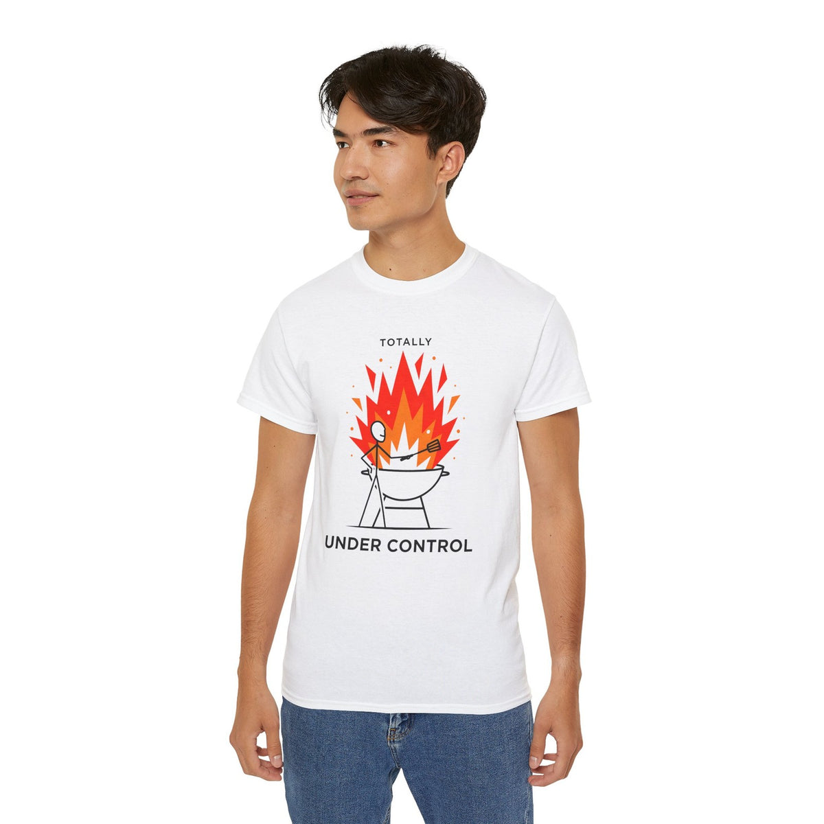 Totally Under Control BBQ T-Shirt, Funny Grill Dad Tee, Gift for Husband