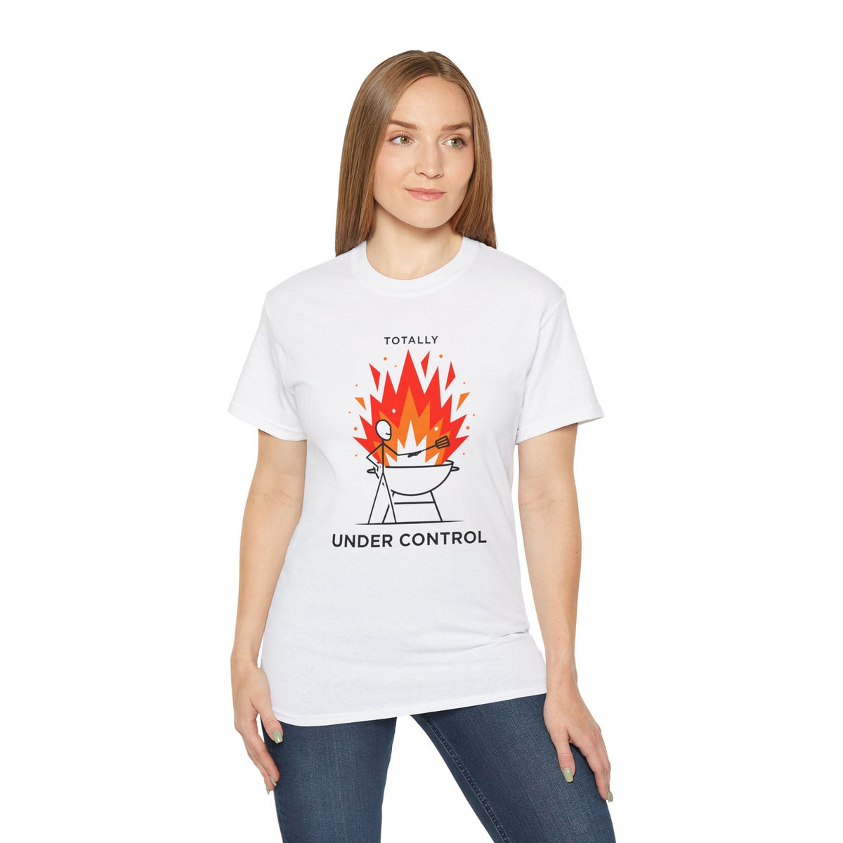 Totally Under Control BBQ T-Shirt, Funny Grill Dad Tee, Gift for Husband