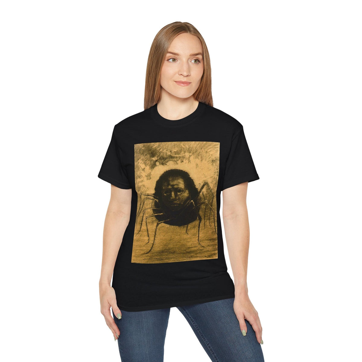 The Crying Spider T-Shirt, Odilon Redon Creepy Spider Tee, Horror Art T-Shirt