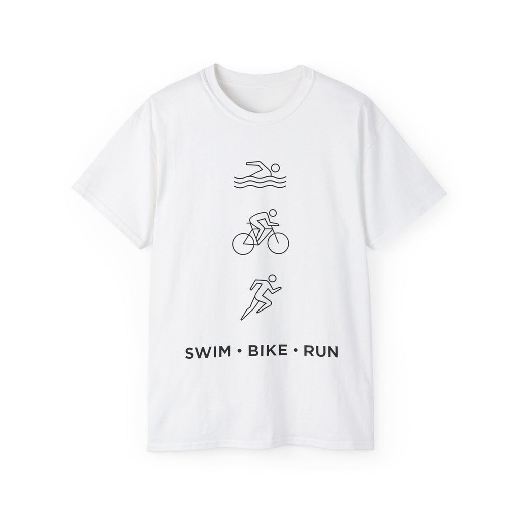 Swim Bike Run Triathlon Tee | Athletic Triathlon Training Shirt