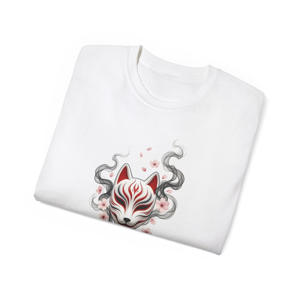 Kitsune Mask T-Shirt, Japanese Fox Spirit Tee, Gift for Men and Women Anime Lovers
