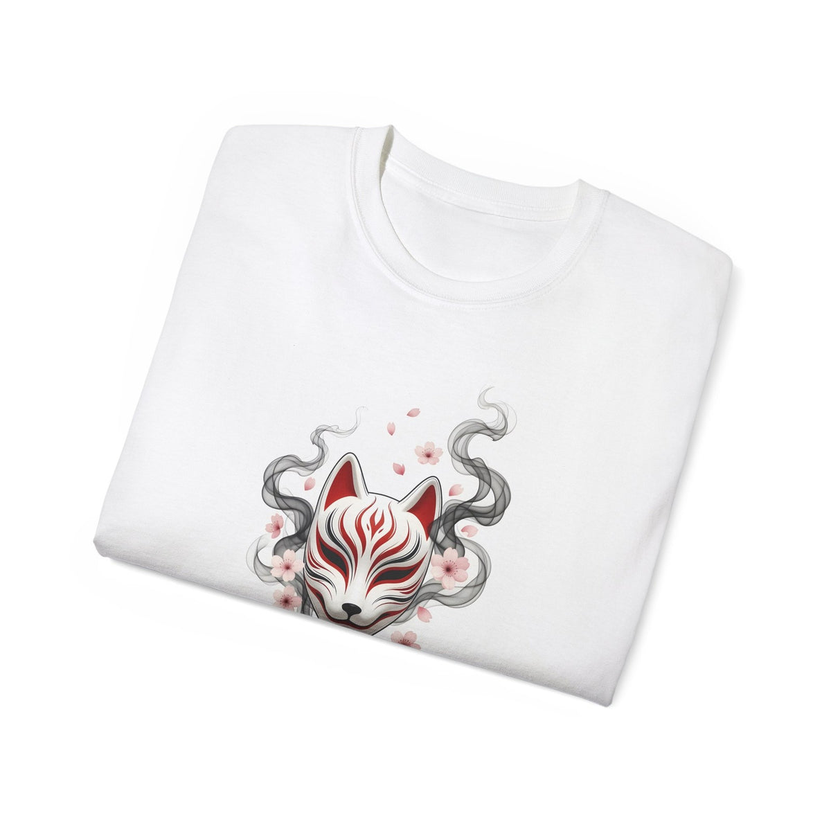 Kitsune Mask T-Shirt, Japanese Fox Spirit Tee, Gift for Men and Women Anime Lovers