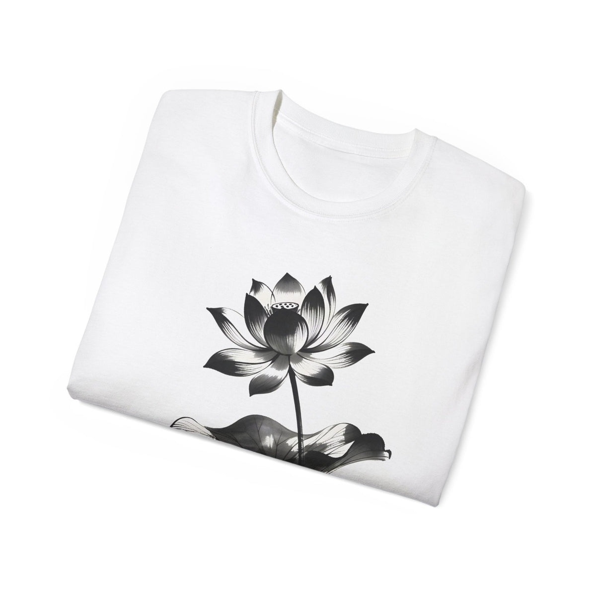 Lotus Flower T-Shirt, Japanese Ink Art Tee, Gift for Men and Women, Minimalist Design