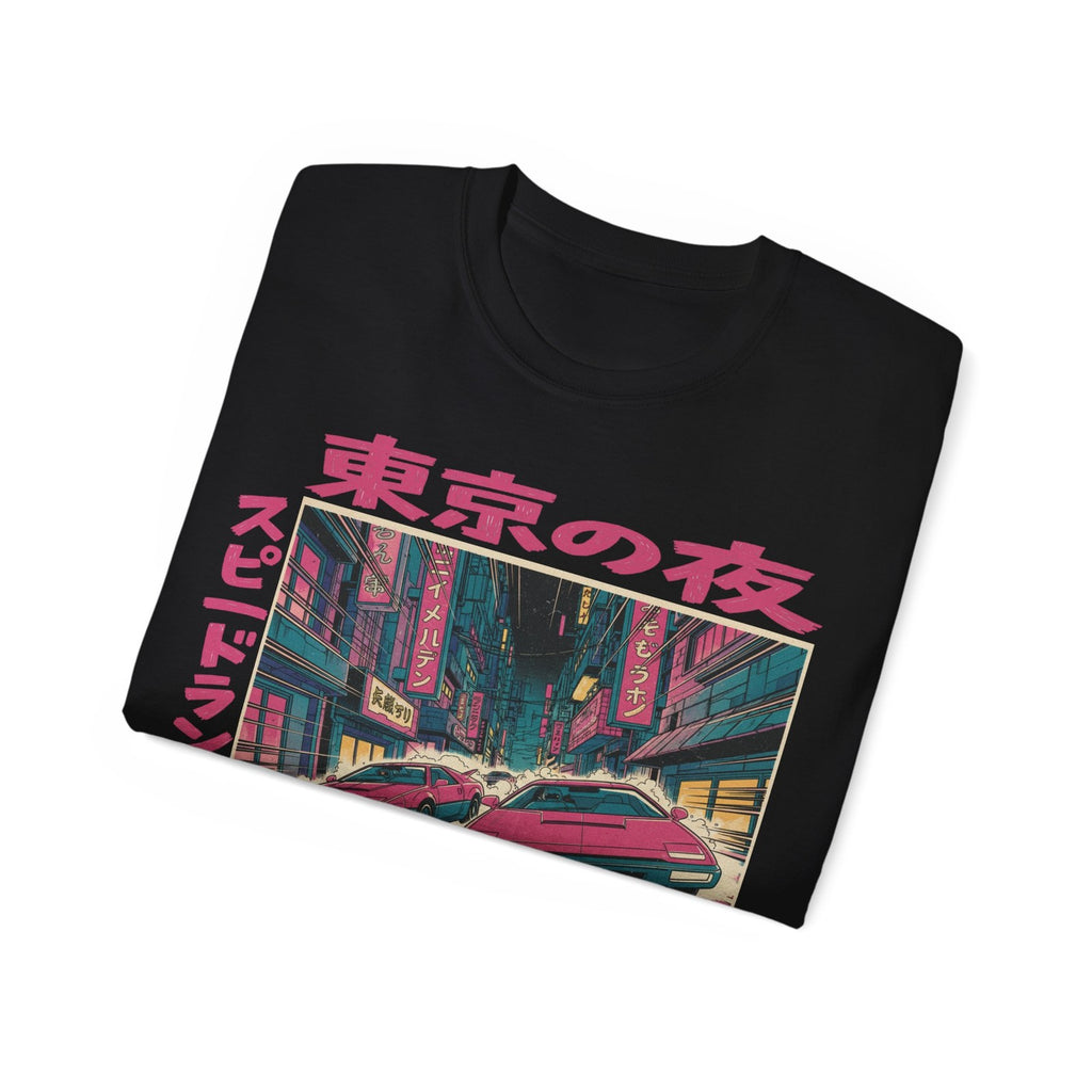 Tokyo Night Speed Runner T-Shirt, Japanese T-Shirt, Retro Cyberpunk Car