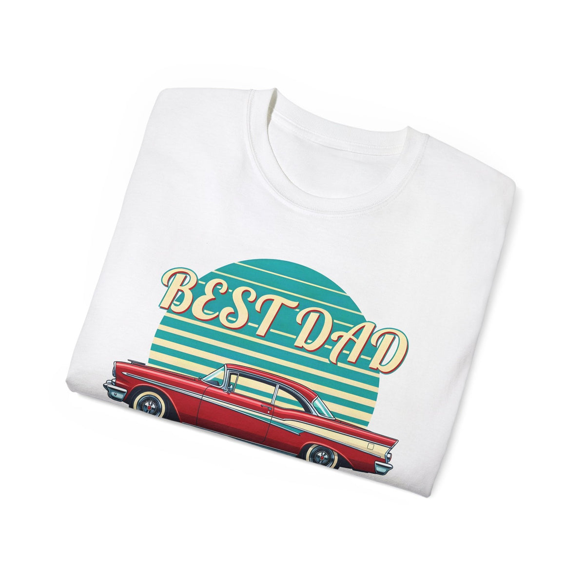 Premium Best Dad Classic Car T-Shirt Retro Father's Day Birthday Gift Tee