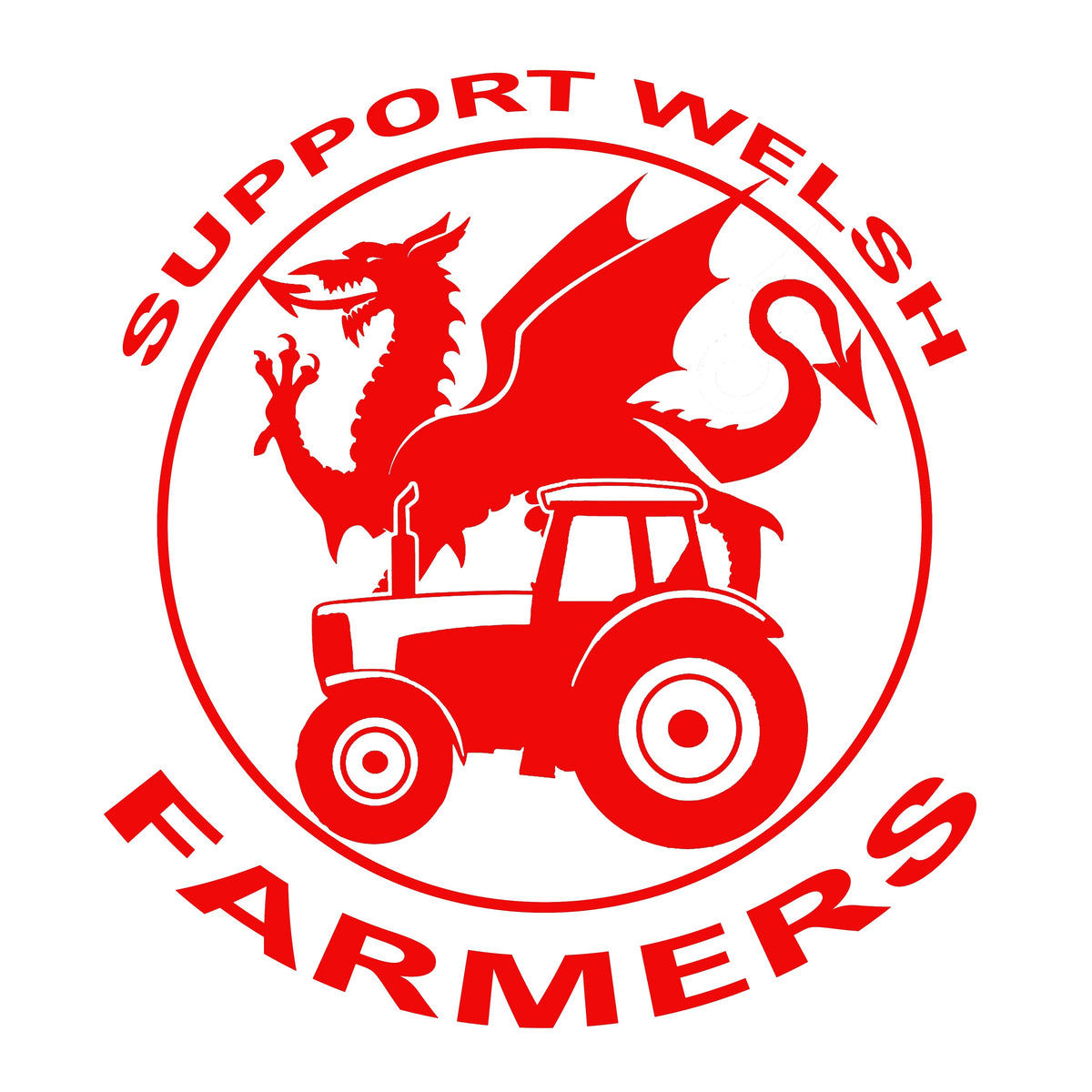 Support Welsh Farmers Tractor Sticker