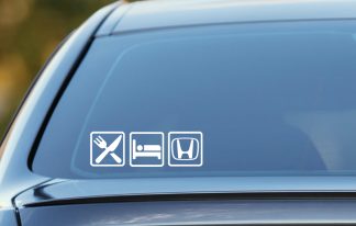 Eat Sleep Honda sticker for cars and motorbikes, vinyl decal, JDM, Honda owner gift