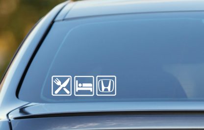 Eat Sleep Honda sticker for cars and motorbikes, vinyl decal, JDM, Honda owner gift