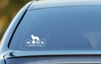 I love my Border Collie vinyl car decal