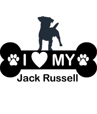 I love my Jack Russell vinyl car decal