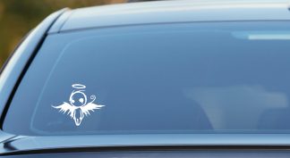 Gothic Fallen Angel sticker, vinyl decal, Goth sticker, gift